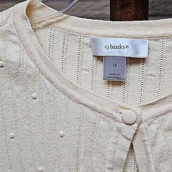 CJ Banks Cardigan Sz 1X Soft Yellow - Picture 2 of 10